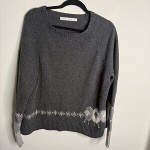 Gray Sweater with Penguin Design